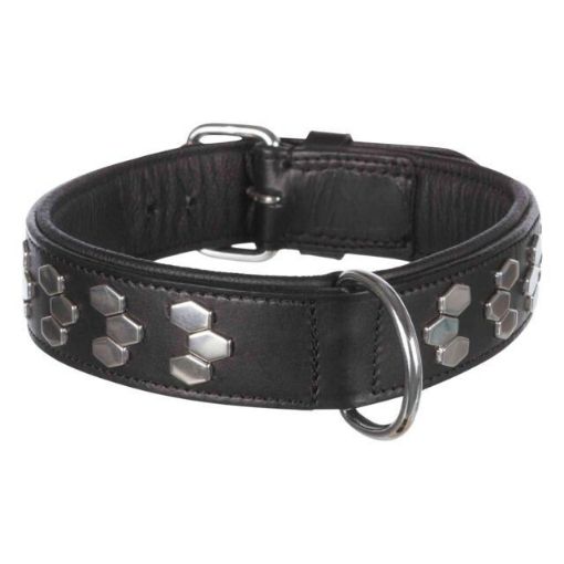 1.0_1838 TRIXIE Active antkaklis su met. apdaila, oda L 45-55cm/40mm, juodas paveikslėlis