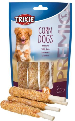 1.7_31749 TRIXIE PREMIO  skanėstai šunims Corn Dogs,  antiena, 4 vnt./100 g (pak.6) paveikslėlis