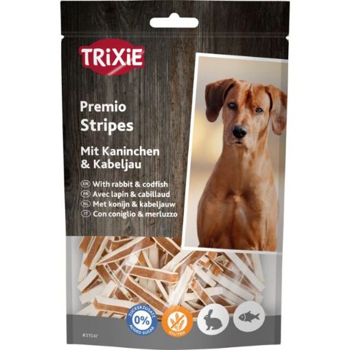 1.7_31547 TRIXIE PREMIO Fish Rabbit Stripes, 100 g (pak.6) paveikslėlis