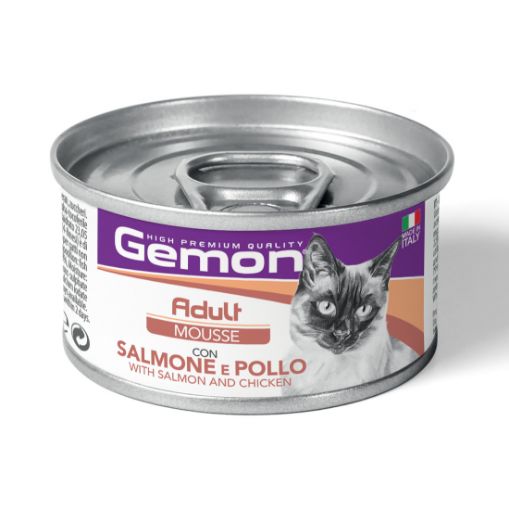 G01015 GEMON - Wet Cat Mousse Adult Salmon/Chicken 85 g (pak.24) paveikslėlis