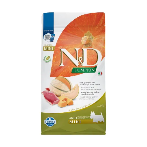 F38937 FARMINA N&D PUMPKIN - DOG Dry Duck&Cantaloupe ADULT MINI 2 kg (pak.4) paveikslėlis