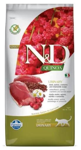 F36971 FARMINA N&D QUINOA - CAT Dry URINARY Duck&Cranberry ADULT 5 kg paveikslėlis