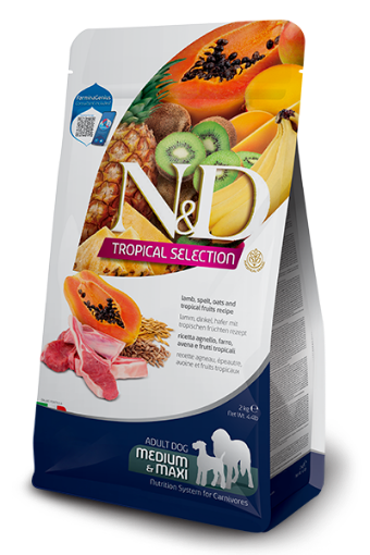 F42330 FARMINA N&D TROPICAL SELECTION - DOG Dry Lamb ADULT MED&MAX 2 kg (pak.4) paveikslėlis