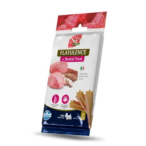F43139 FARMINA N&D QUINOA - DOG TREAT - FLATULENCE Lamb&Yucca ADULT MINI 7vnt. 60 g paveikslėlis