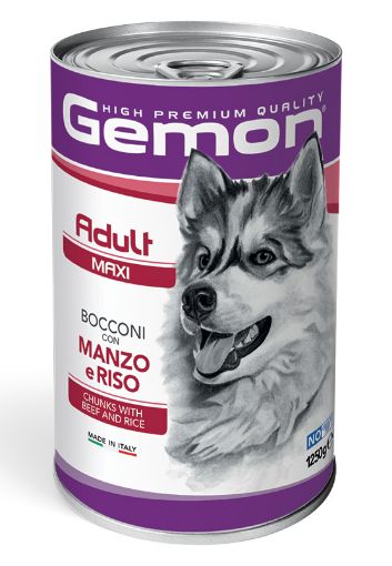 G87903 GEMON - Wet Dog Chunks Adult Maxi beef & rice 1250 g paveikslėlis