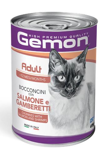 G00735 GEMON - Wet Cat Chunkies Adult salmon & shrimps 415 g paveikslėlis