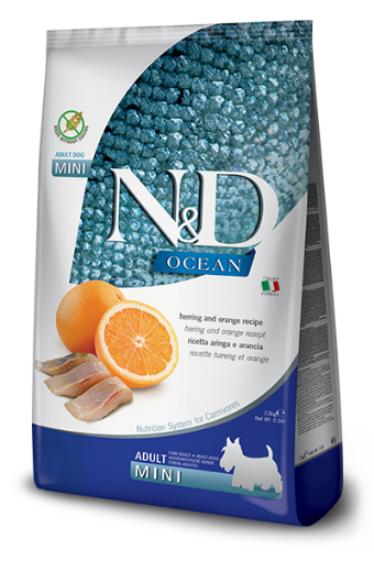F36452 FARMINA N&D OCEAN - DOG Dry Herring&Orange ADULT MINI 2,5 kg (pak.4) paveikslėlis