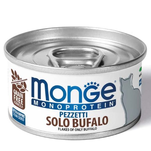 M13826 Monge MONOPROTEIN - Cat Flakes Only BUFFALO 80 g (pak24) paveikslėlis