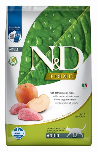F32720 FARMINA N&D PRIME - CAT Dry Wild Boar&Apple ADULT 5 kg paveikslėlis