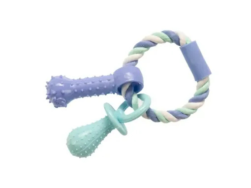 80784 Gimdog Cotton Dent + Rope Ring W/Tpr 15 cm žaislas šuniui paveikslėlis