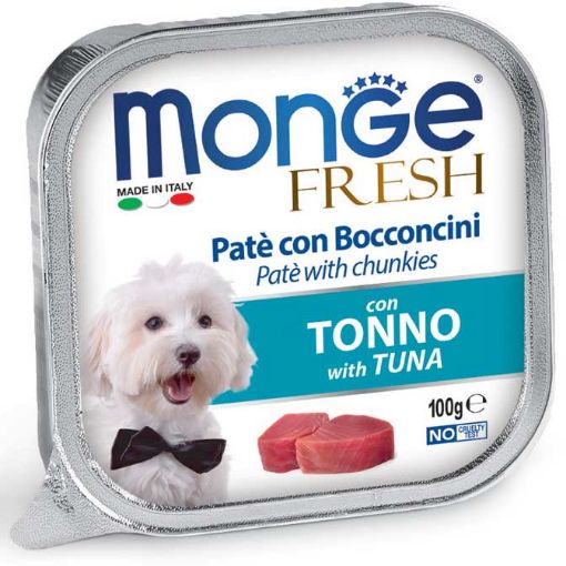 M13017 Monge Fresh - Wet Dog Pate & chunkies tuna 100 g paveikslėlis