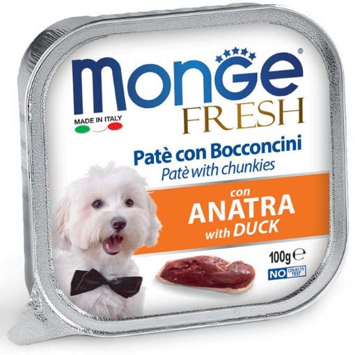 M13048 Monge Fresh - Wet Dog Alu Pate & chunkies duck 100 g paveikslėlis