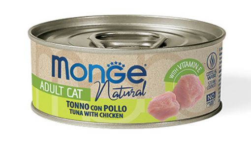 M07221 Monge Natural - Wet Cat Cans Yellowfin tuna with chicken 80 g paveikslėlis