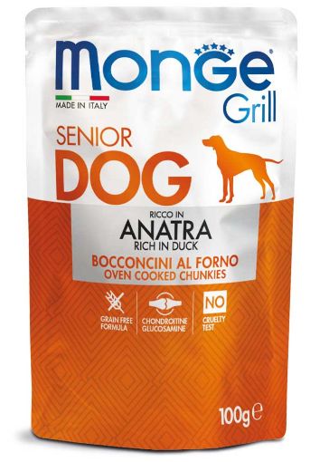 M13185 Monge GRILL- Dog Pouches Senior with DUCK 100 g paveikslėlis