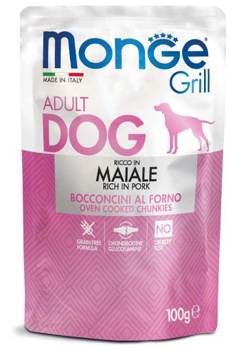 M13147 Monge GRILL- Dog Pouches PORK 100 g paveikslėlis