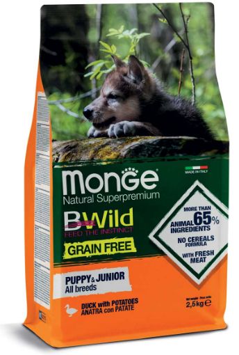 M04787 Monge Dry Dog Puppy&Junior GRAIN FREE Duck & potatoes 2,5 kg paveikslėlis