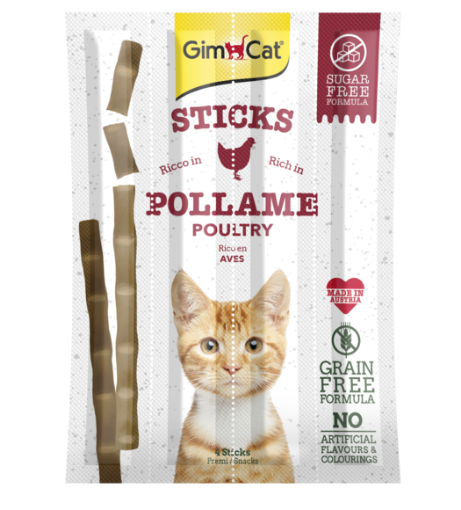 02.400761 GIMCAT STICKS POULTRY 4vnt GRAIN FREE paveikslėlis