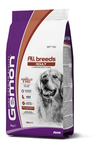 G86111 GEMON - Dry Dog All Breeds Adult lamb & rice 3 kg paveikslėlis