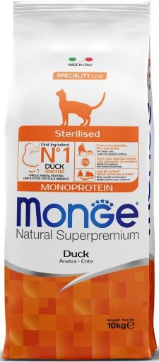 M56182 Monge Dry Cat Adult Sterilized Duck monoprotein 10 kg paveikslėlis