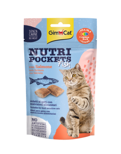 02.419435 GIMCAT NUTRI POCKETS Fish with Salmon 60 G paveikslėlis