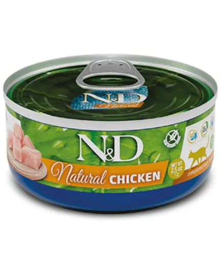 F06282 FARMINA N&D NATURAL - CAT Wet Chicken ADULT 70 g (pak.24) paveikslėlis