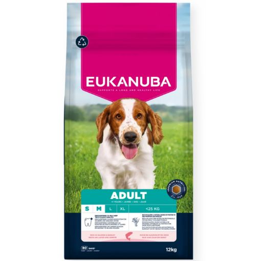 E02006 Euk Dog Salmon Barley S/M breed 12 kg, su lašiša ir miežiais paveikslėlis