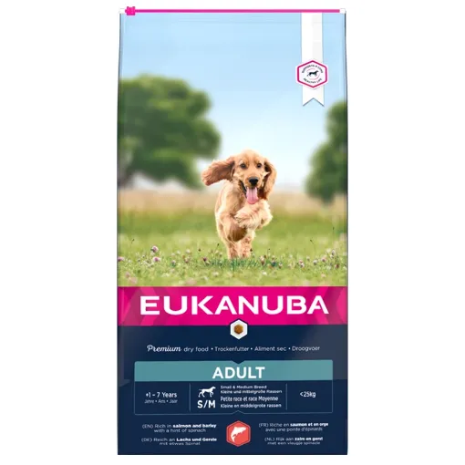 E68883 Euk Dog Salmon Barley S/M breed 12 kg, su lašiša ir miežiais paveikslėlis