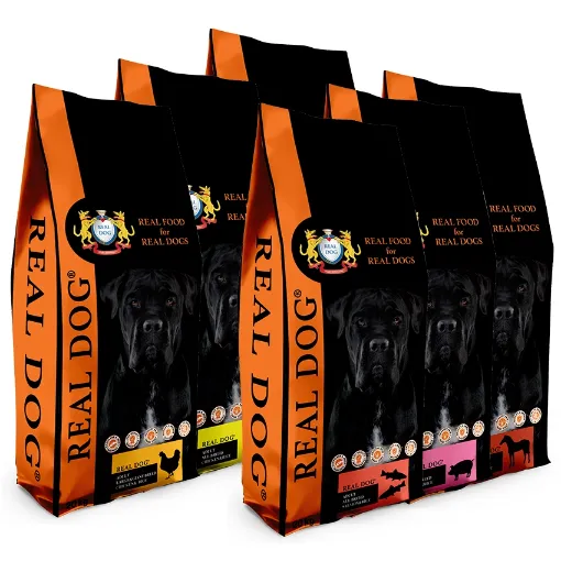 KOMP059 Real Dog 6*20kg Horse, Pork, Salmon, Chicken, Chicken XL, Puppy paveikslėlis