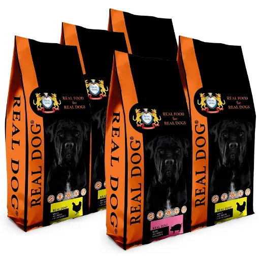KOMP064 Real Dog 5*20kg: Chicken - 4, Pork - 1 paveikslėlis
