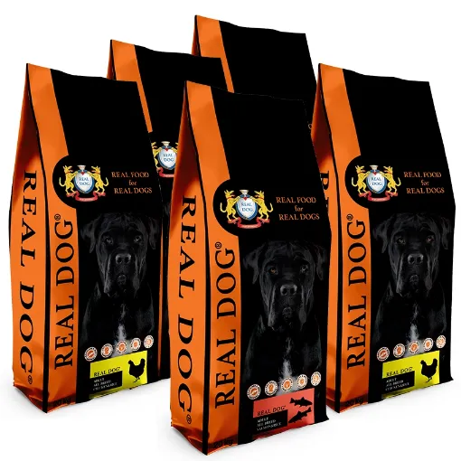 KOMP065 Real Dog 5*20kg: Chicken - 4, Salmon - 1 paveikslėlis