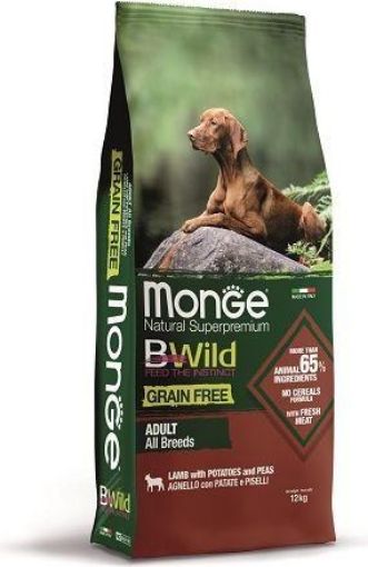 M11730 Monge Dry Dog BWILD Grain Free - All Breeds Adult Lamb Potatoes Peas 12 kg paveikslėlis