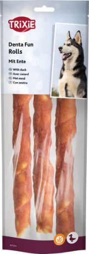 1.7_31374 TRIXIE Denta Fun Duck Chewing Rolls, 28 cm, 3 vnt.-250 g (pak.6) paveikslėlis