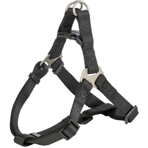 1.0_204401 TRIXIE Premium One Touch petnešos, S 40-50cm/15mm, juodos paveikslėlis