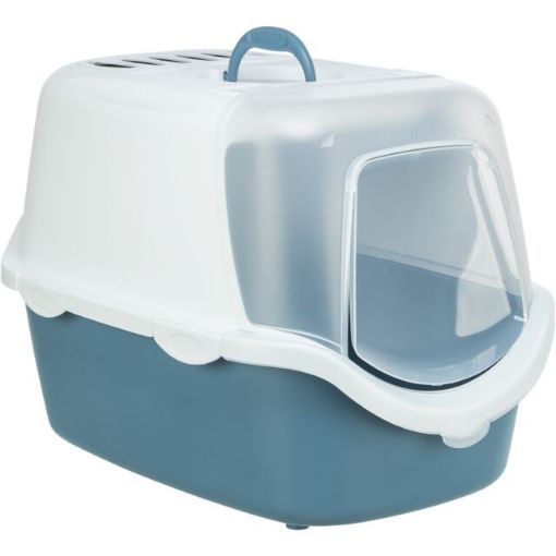 3.2_40341 TRIXIE Vico Open Top kačių tualetas namelis, 40x40x56cm, tams. mėlynas/baltas paveikslėlis