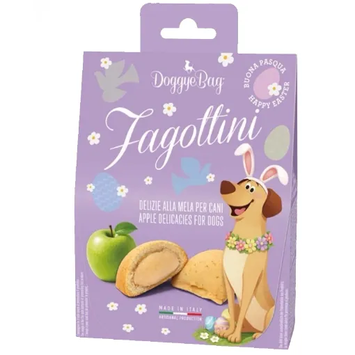 DoggyeBag FAGOTTINI Traškūs sausainiai su obuoliais 3x2x1cm 110 g (pak6) paveikslėlis