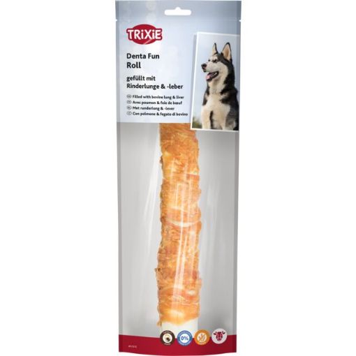 1.7_31315 TRIXIE Denta Fun Kramtomasis ritinys su vištiena ir užpildu, 28 cm, 150 g (pak.6) paveikslėlis