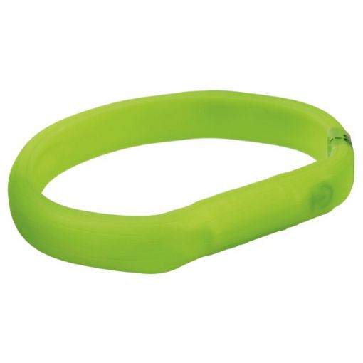 1.1_12684 TRIXIE LED antkaklis USB, platus, silikonas, M-L: 50 cm/18 mm, žalias (pak.2) paveikslėlis
