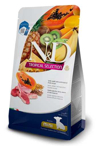 F42392 FARMINA N&D TROPICAL SELECTION - DOG Dry Lamb PUPPY MINI 1,5 kg (pak.8) paveikslėlis