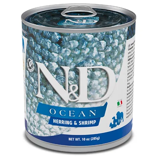 F02468 FARMINA N&D OCEAN - DOG Wet Herring&Shrimp ADULT 285 g (pak.6) paveikslėlis