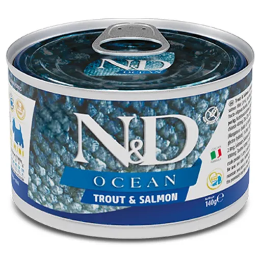 F02246 FARMINA N&D OCEAN - DOG Wet Trout&Salmon ADULT MINI 140 g (pak.6) paveikslėlis