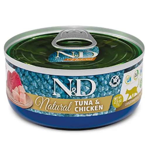 F06299 FARMINA N&D NATURAL - CAT Wet Tuna&Chicken ADULT 70 g (pak.24) paveikslėlis