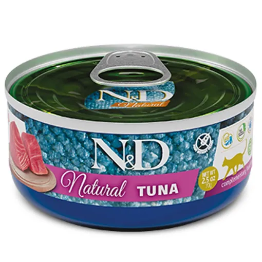 F07197 FARMINA N&D NATURAL - CAT Wet Tuna ADULT 140 g (pak.18) paveikslėlis