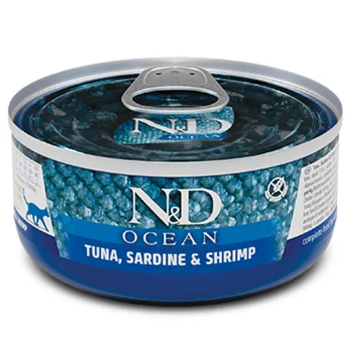 F02017 FARMINA N&D OCEAN - CAT Wet Tuna Sardine&Shrimp ADULT 70 g (pak.24) paveikslėlis