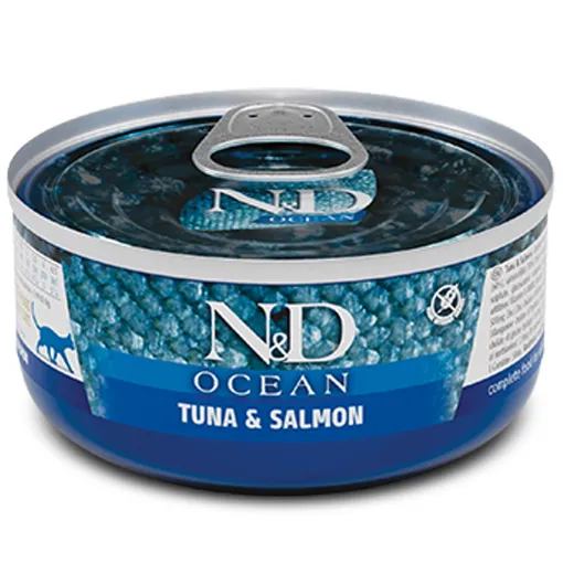 F02031 FARMINA N&D OCEAN - CAT Wet Tuna&Salmon ADULT 70 g (pak.24) paveikslėlis