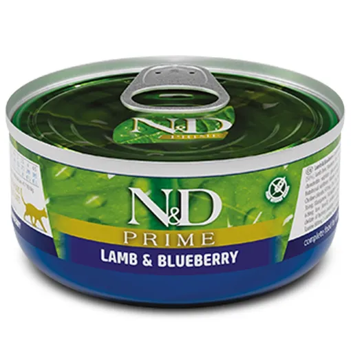 F02062 FARMINA N&D PRIME - CAT Wet Lamb&Blueberry ADULT 70 g (pak.24) paveikslėlis