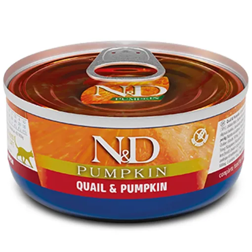 F02116 FARMINA N&D PUMPKIN - CAT Wet Quail&Pumpkin ADULT 70 g (pak.24) paveikslėlis