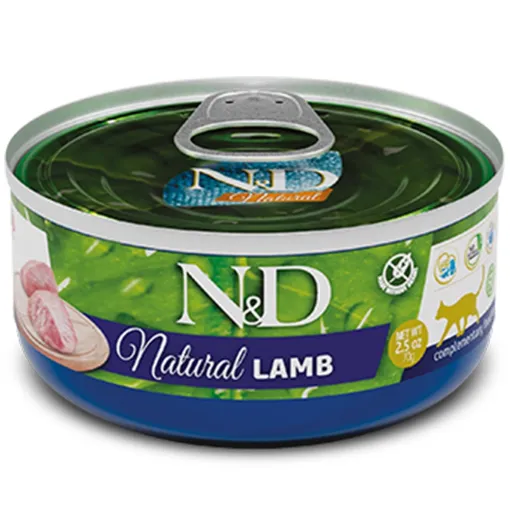 F07241 FARMINA N&D NATURAL - CAT Wet Lamb ADULT 140 g (pak.18) paveikslėlis