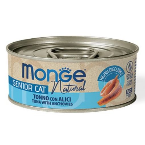 M07047 Monge Natural - Wet Cat Tuna with Anchovies - Senior 80 g paveikslėlis