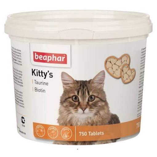 B125975 Beaphar KITTY'S + Taurine + Biotin, 750tab. paveikslėlis