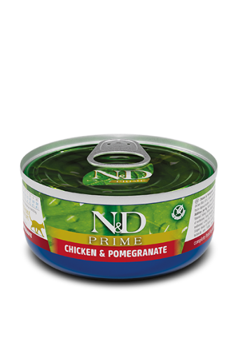 F02055 FARMINA N&D PRIME - CAT Wet Chicken&Pomegranate ADULT 70 g (pak.24) paveikslėlis